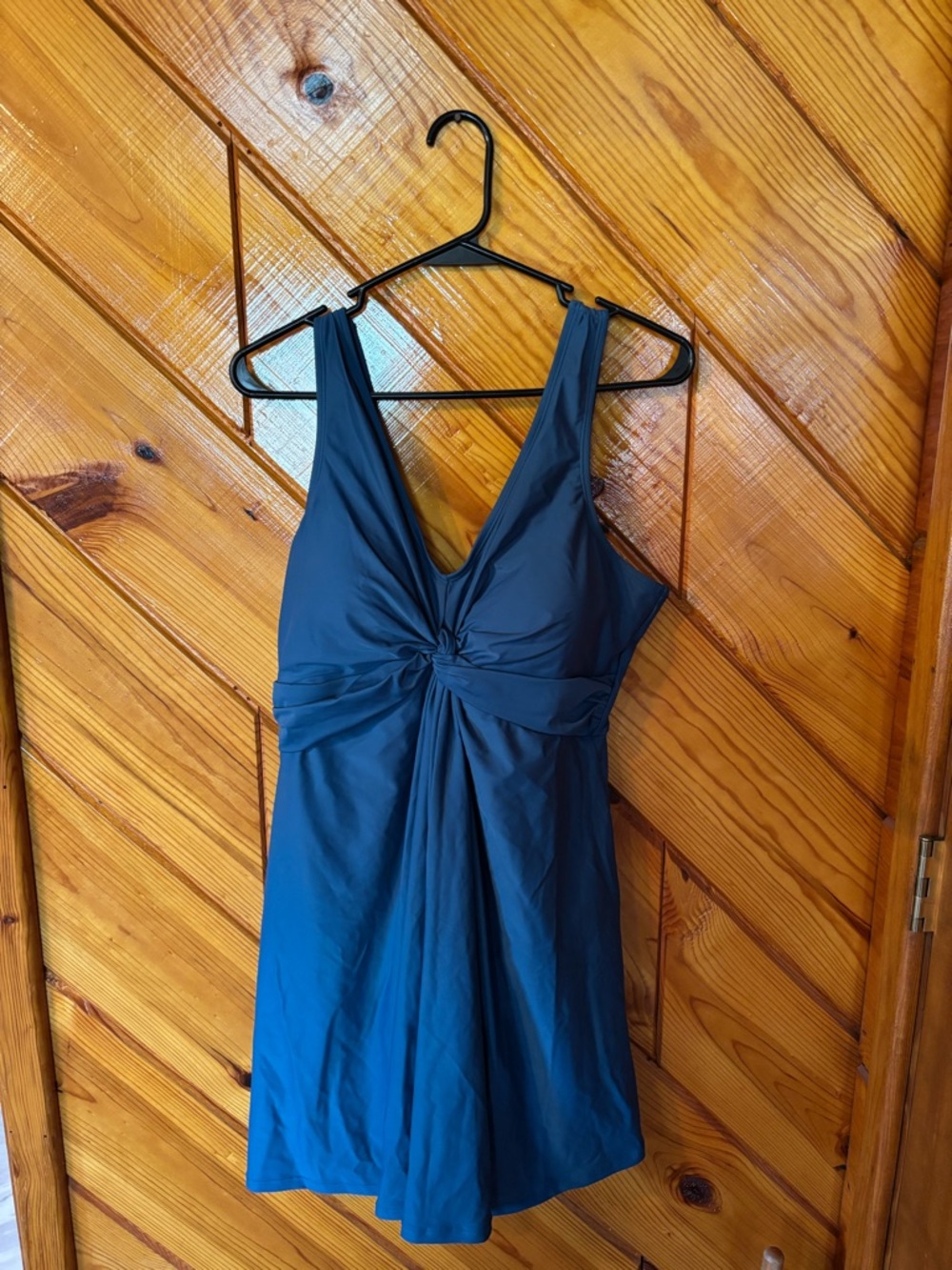 Shapermint Teal Twist-Front One-Piece Swimdress